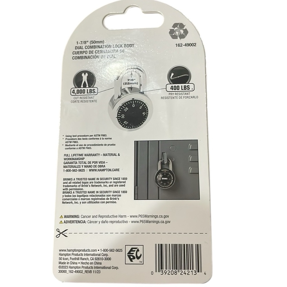 Brinks lot (5) standard security combo dial lock - Picture 2 of 2